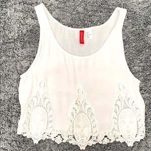 H&M Women’s White Lace Croo Top
